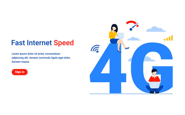 быстрая скорость интернета 4g
 - Вектор,изображение