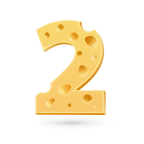 Two cheese number - Vector, Image