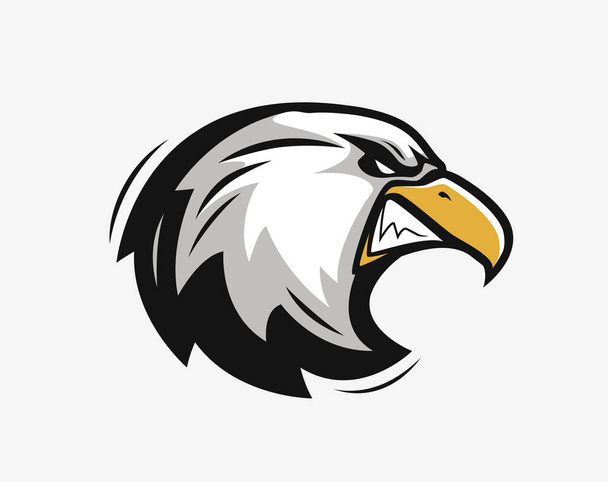 Head of an angry eagle. Sports mascot. Vector illustration - Vector, Imagen