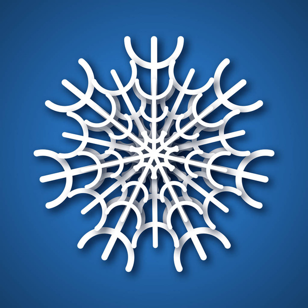 雪の結晶をカット紙 - ベクター画像