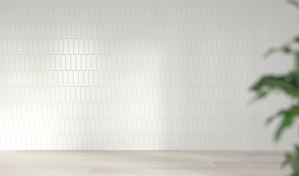 minimalistische saubere leere Wand Badezimmer Hintergrundbild Dekor 3D-Rendering, skandinavischen Design-Stil - Foto, Bild