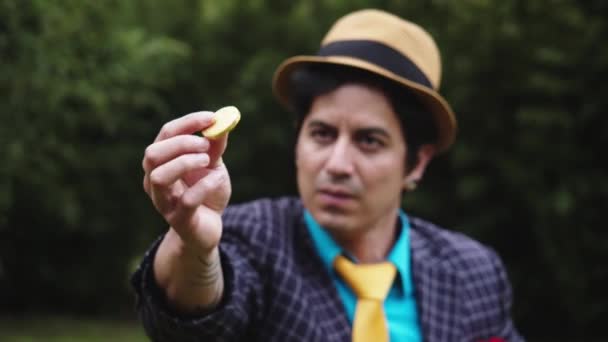 Magician Masters A Coin Trick - Footage, Video
