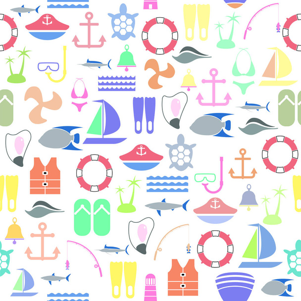 diving seamless pattern background icon. - Vector, Image