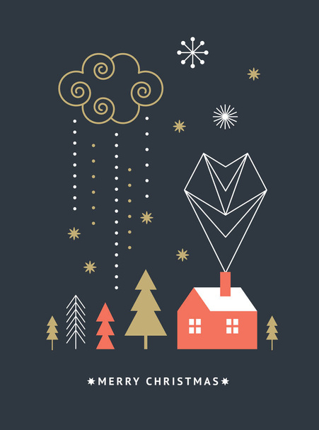 クリスマスと新年のカード。雑誌,リーフレット,看板,販売,バナー,パンフレットのデザイン - ベクター画像