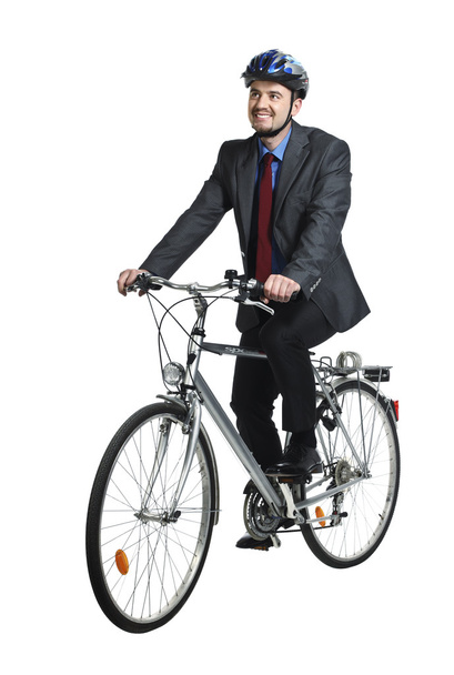 Business man and bicycle - Zdjęcie, obraz