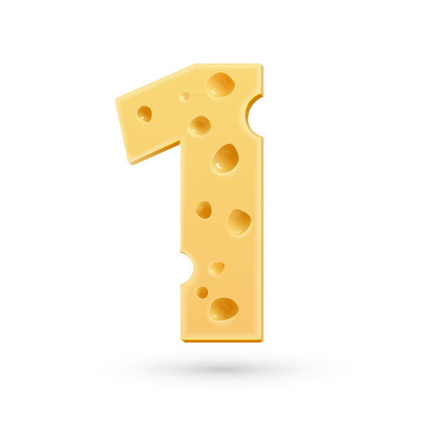 One cheese number - Vector, Image