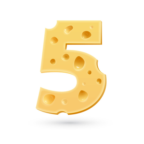 Five cheese number - Vektor, kép