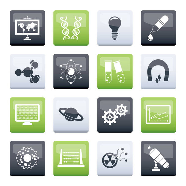 science, research and education Icons over color background - Vector Icon set - Vektor, kép