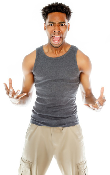 aantrekkelijke Afro-Amerikaanse man poseren in studio - Foto, afbeelding