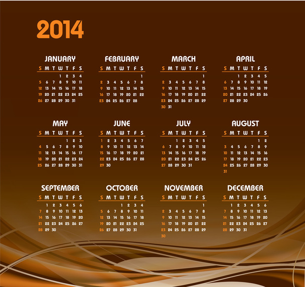 2014 Calendar. Vector Background. - Vektori, kuva