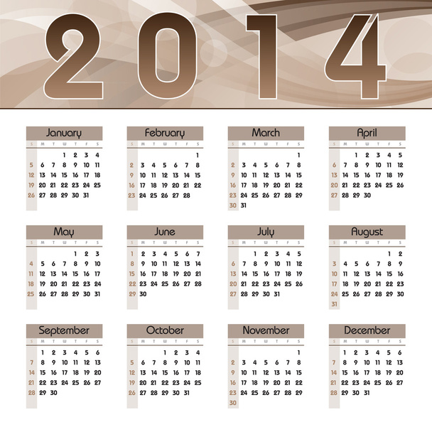 2014 Calendar. Vector Background. - Vektori, kuva