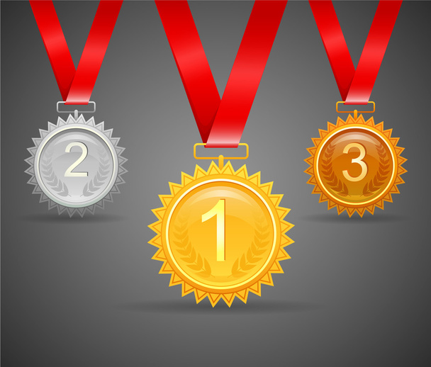 Three medals for awards - Vector, Image