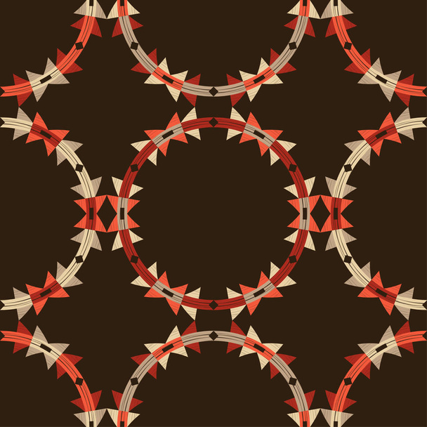 Polka dots seamless pattern. Mosaic of ethnic figures. Patterned texture. Geometric background. Vector illustration for web design or print. - Vektör, Görsel