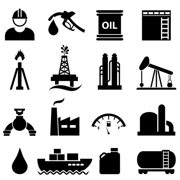 Набір значків нафти і бензину
 - Вектор, зображення