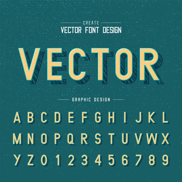 Vetor de fonte e alfabeto vintage, letra de tipo de estilo de escrita e design de script no fundo textura
 - Vetor, Imagem