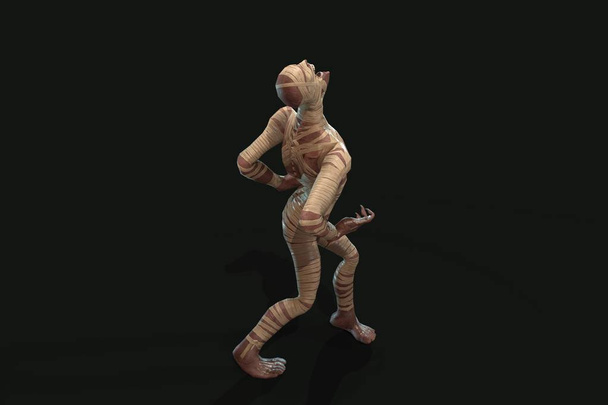 Fantasy character Mummy - 3D render, on dark background - Photo, Image
