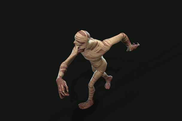 Personaje de fantasía Momia - Representación 3D, sobre fondo oscuro
 - Foto, Imagen