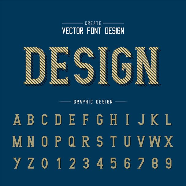 Vektor stínů a abecedy písma čar, písmo a design číslice na pozadí ve stylu zápisu - Vektor, obrázek