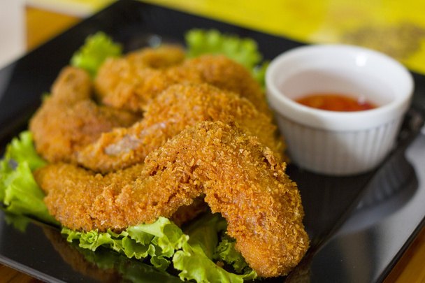 Fried Chicken Wings on background - Photo, Image