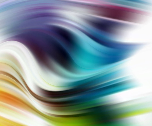 Kreativní pozadí s abstraktními akrylovými malovanými vlnami. Krásná mramorová textura. Modrá, oranžová a zelená barva. - Vektor, obrázek