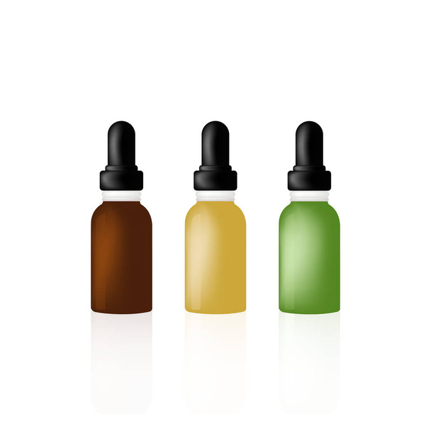 косметичної настойки Масляні пляшки для краси та ароматерапії
 - Вектор, зображення