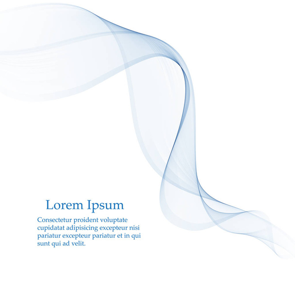Abstract vector background, transparent waved lines for brochure, website, flyer design. Blue smoke wave. - Vector, Image