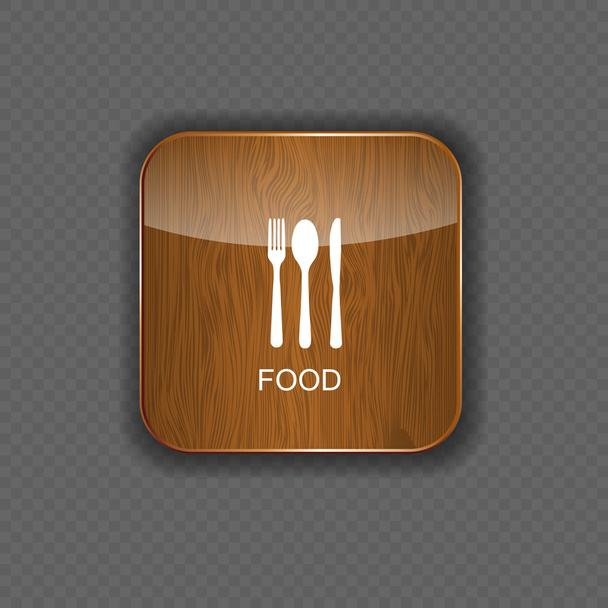 Aliments et boissons icônes application bois
 - Vecteur, image