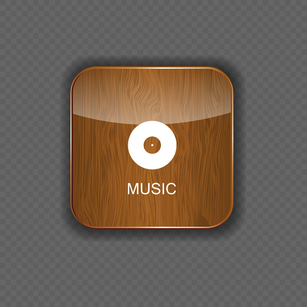 ξύλινη εφαρμογή εικόνες μουσική - Διάνυσμα, εικόνα