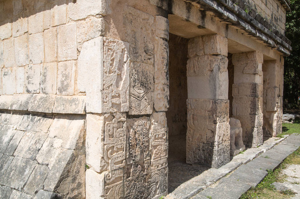 Mexico, Yucatan, Reliefs of Mayan Great Ball court and Temple of Jaguar. - Fotó, kép