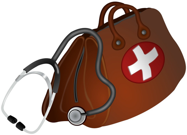 Doctors bag and stethoscope - Photo, Image