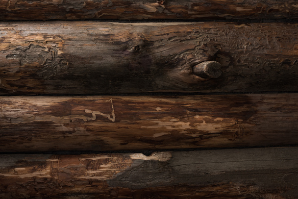 bovenaanzicht van lege bruine houten stammen achtergrond - Foto, afbeelding