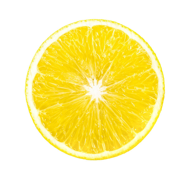 ломтик лимона изолирован на белом фоне - Фото, изображение
