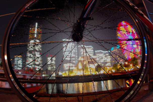 Minato Mirai visible to the wheel over - Photo, Image