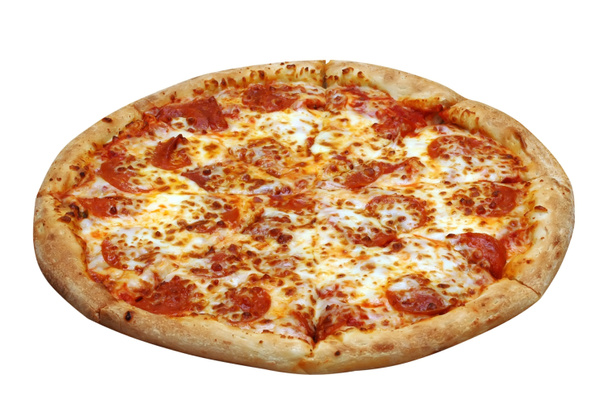 Pizza de pepperoni isolada
 - Foto, Imagem