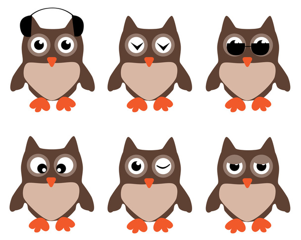 Owls - Wektor, obraz