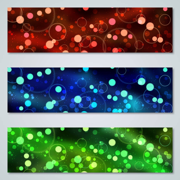 Christmas and New Year horizontal vector banners collection - Vector, imagen