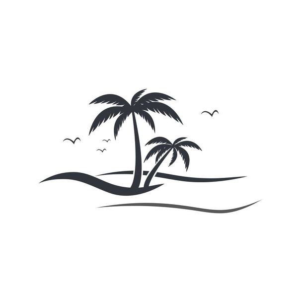 Pálmafa nyári logo - Vektor, kép