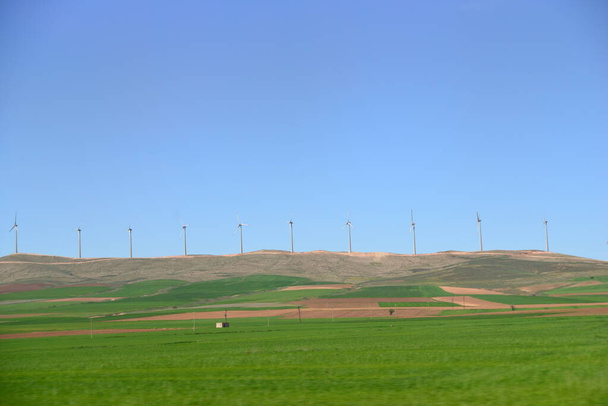 green landscape with field at daytime  - Fotó, kép