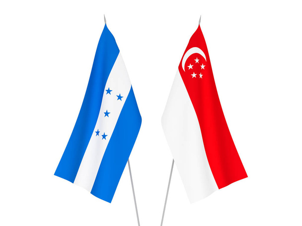 ホンジュラスとシンガポールの旗 - 写真・画像