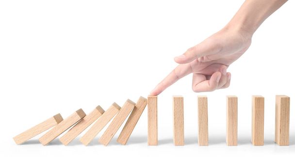 El domino etkisi durdurma benzersiz tarafından durduruldu - Fotoğraf, Görsel
