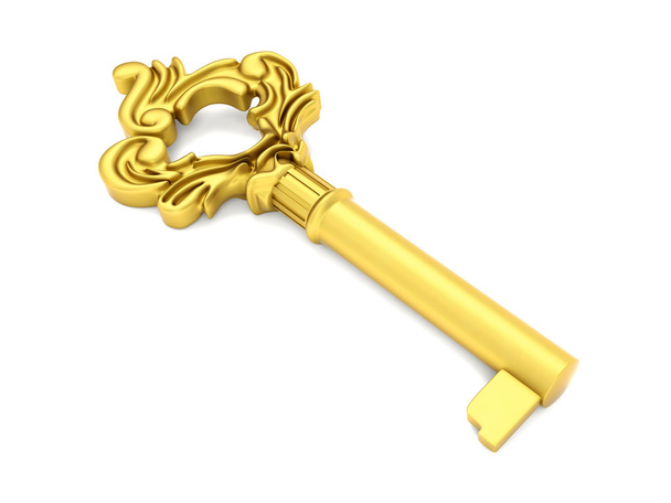 Golden skeleton key - 写真・画像