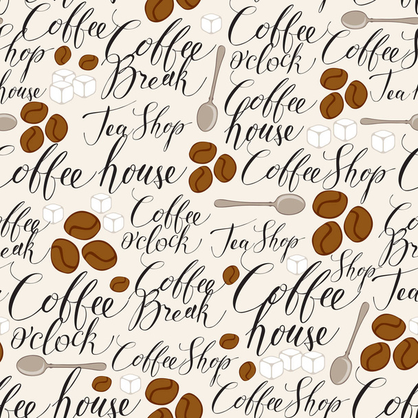 Vektor nahtlose Muster auf dem Kaffee-Thema - Vektor, Bild