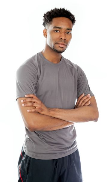 Houkutteleva afroamerikkalainen mies poseeraa studiossa
 - Valokuva, kuva