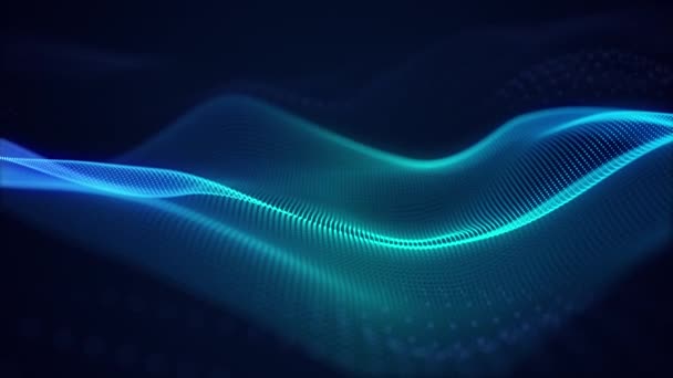 kaunis abstrakti aaltoteknologia tausta sininen valo digitaalinen vaikutus yrityskonsepti - Materiaali, video