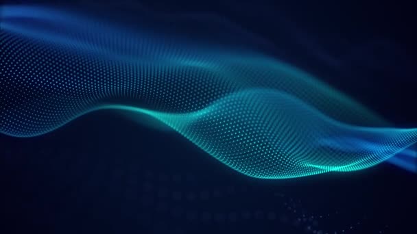 schöne abstrakte Welle Technologie Hintergrund mit blauem Licht digitalen Effekt Unternehmenskonzept - Filmmaterial, Video