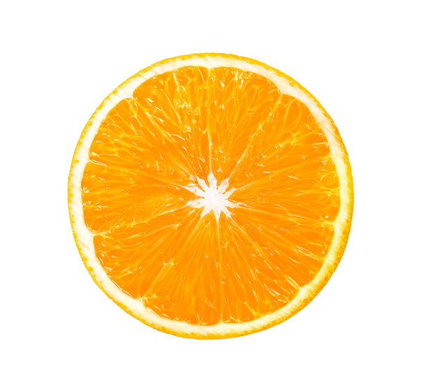 orange slice isolated on a white background. top view - Φωτογραφία, εικόνα