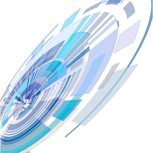 Krąg jasnoniebieskich kształtów geometrycznych   - Wektor, obraz