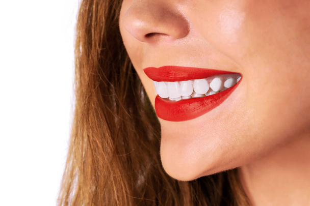 Krásné bílé zuby úsměv - Fotografie, Obrázek