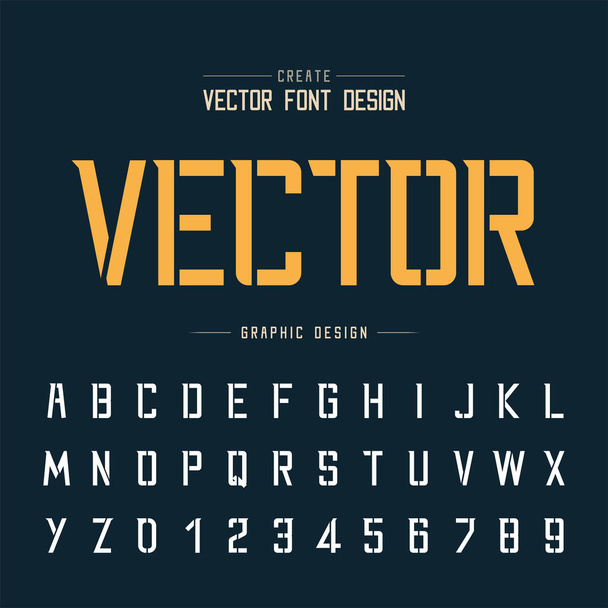 Tech Font and Graphic alfabet vector, Technologia Nowoczesny Typeface i projekt numeru litery - Wektor, obraz