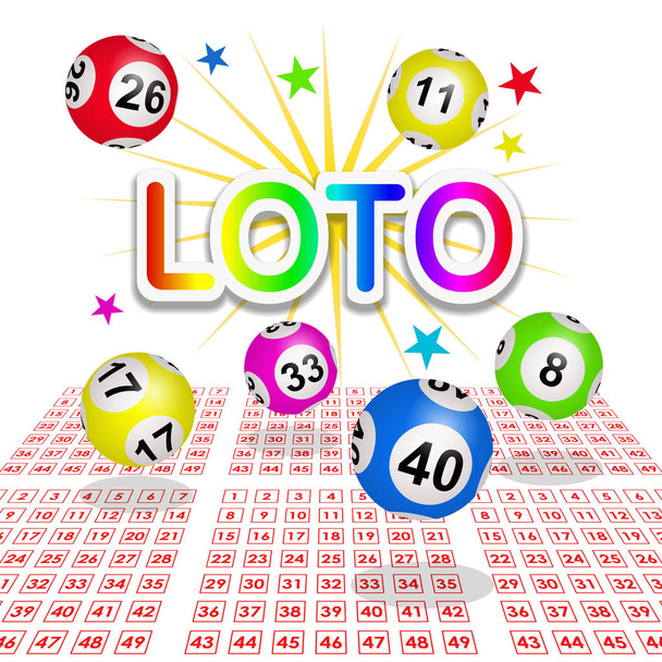 Loterie, Loto nebo Bingo ilustrace - Fotografie, Obrázek